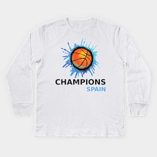 Spain - Basketball World Champion Kids Long Sleeve T-Shirt